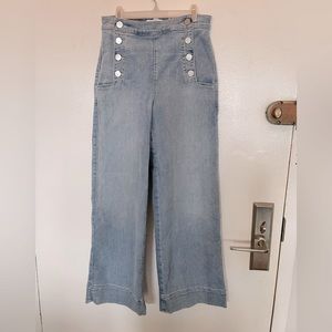 Loft Wide-Leg Crop Sailor Jeans New